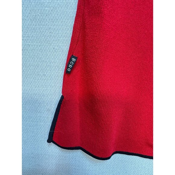 BCBGMAXAZRIA Knit Tank Top Womens M Red Sleeveless Scoop Neck Side Slit Casual - Picture 8 of 8